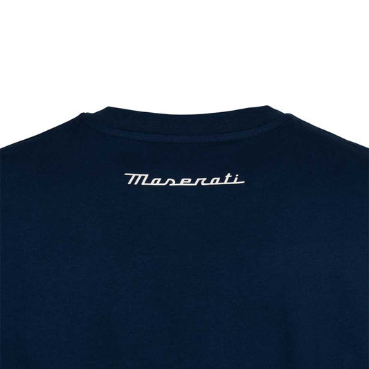 Maserati Trident Logo Tee Shirt Navy