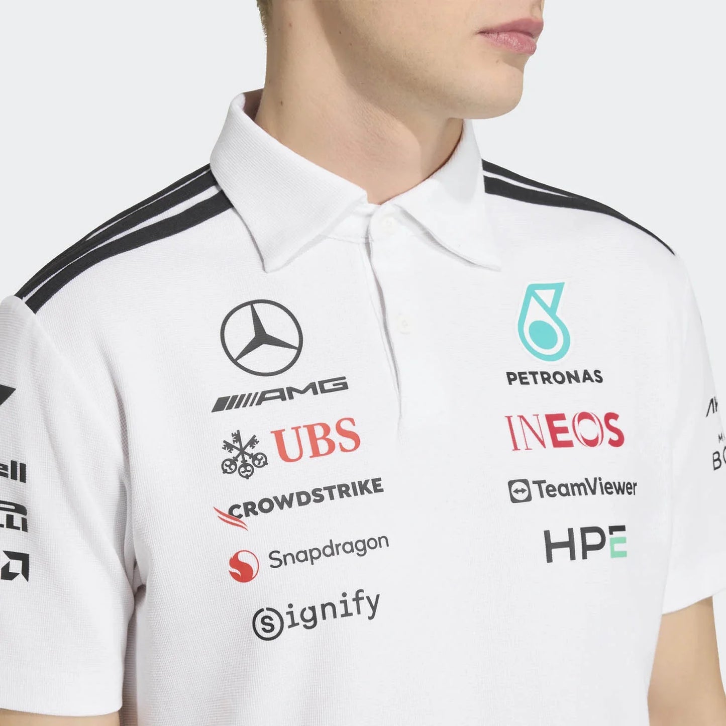 Adidas Mercedes AMG F1 Team Polo Shirt White