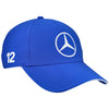 Adidas Mercedes AMG Petronas F1 Kimi Antonelli #12 Driver Hat Blue //speedgear.com/cdn/shop/files/MZ6518-1.avif?v=1793124130